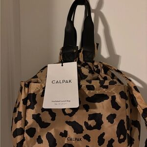 Calpak Tan and Black Patterned Lunch Bag